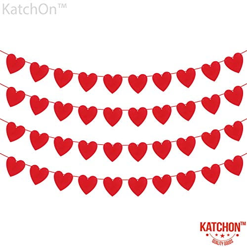 Red No DIY Required KatchOn Happy Valentines Day Banner with Heart Garland Great Valentines Day Banner for Valentines Decorations Red No DIY Required KatchOn Happy Valentines Day Banner with Heart Garland Great Valentines Day Banner for Valentines Decorations
